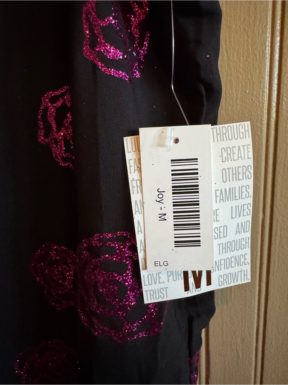 NWT LuLaRoe Black duster fuchsia flowers medium Joy